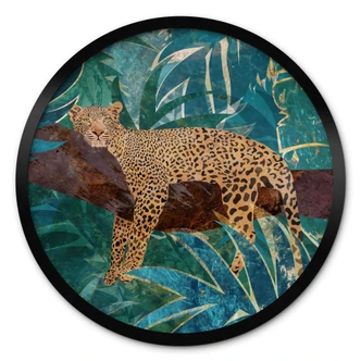 Children's room poster leopard in emerald green jungle - Manovski - Round 