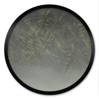 Poster Felce nella foresta nuvolosa in verde - Ms Tiff - Rotondo 