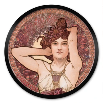 Poster Mucha - Pietre preziose: Ametista - Tonda 