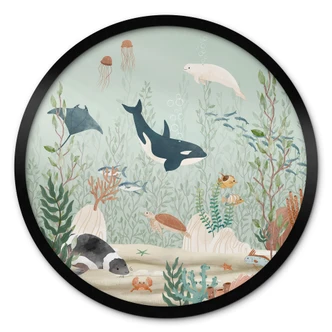 Poster marina djur djupt nere i havet - Oliver Robins - Round 