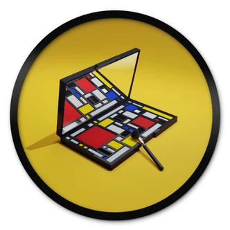 Poster Make-up palet in de stijl van Piet Mondriaan - Pozdniakov 