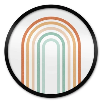 Poster Regenbogen Boho - Kinderposter Rund 