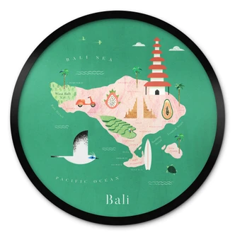 Plakat Kort over Bali - Rivers 