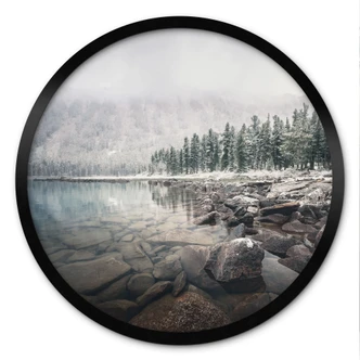 Poster Winterwald am See - Rostovskiy - Rund 