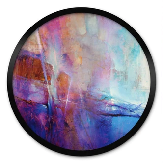 Póster Costa abstracta en morado - Schmucker - Redondo 