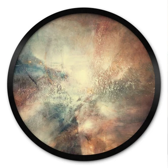 Póster Niebla abstracta en luz dorada - Schmucker - Redondo 