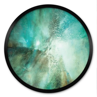 Póster Turquesa abstracto en luz y estructura - Schmucker - Redondo 