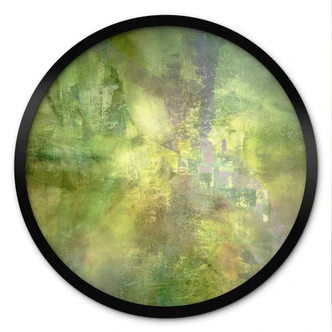 Poster Farbenspiel aus Goldgrün - Schmucker - Rund Poster Farbenspiel aus Goldgrün - Schmucker - Rund