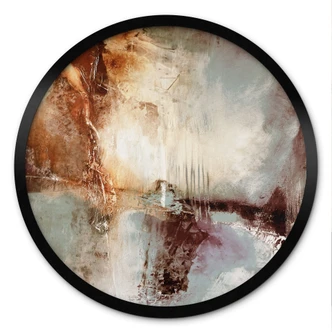 Póster Huellas doradas en la luz brumosa - Schmucker - Redondo 