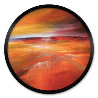 Póster Paisaje otoñal a la luz del atardecer - Schmucker - Redondo 