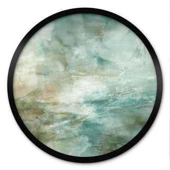 Poster Salbeigrünes Nebellicht - Schmucker - Rund 