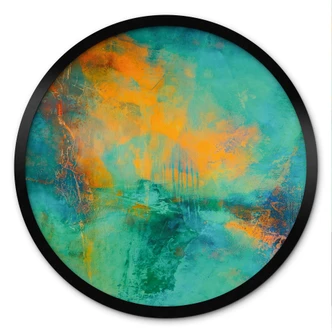 Póster Turquesa aurora boreal - Schmucker - Redondo 