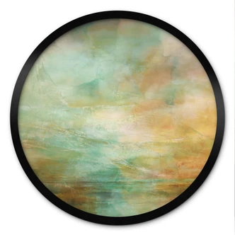 Poster Türkisgoldenes Licht am Meer - Schmucker - Rund 