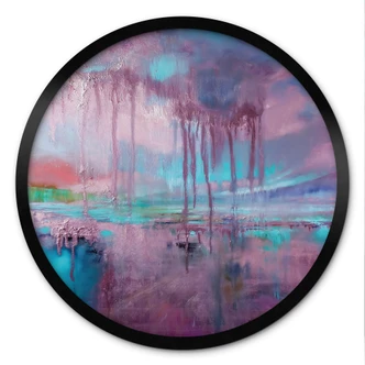 Póster Lluvia violeta sobre neblina azul - Schmucker - Redondo 