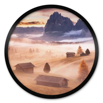 Poster Herbstnebel in den Alpen - Selagea - Rund 