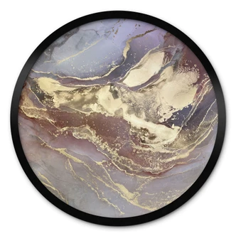 Poster Edele structuren in goud en paars - Shelest - Rond 