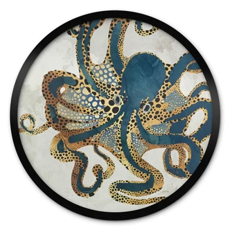 Poster SpaceFrog Designs - Goldener Oktopus - Rund Poster SpaceFrog Designs - Goldener Oktopus - Rund