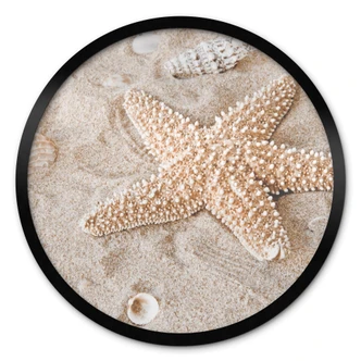 Poster Sternfisch im goldenen Strand - Rund 