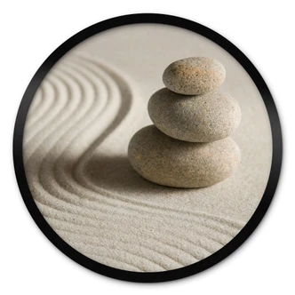 Poster Meditatie & Wellness | Steen in Zand 2 - Rond 