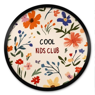 Poster für Kinder - Cool Kids Club Bunte Blumen - Treechild - Rund 