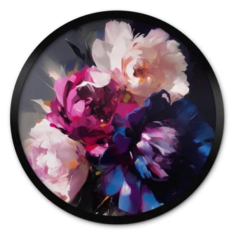 Poster Treechild - Vintage Blumenarrangement - Rund 