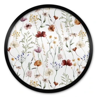 Poster Färgglada vildblommor - UN Designs - Rund 