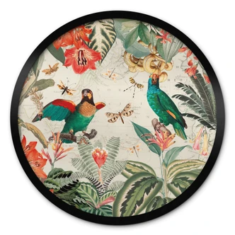 Poster Exotisk djungel med papegojor - UN Designs - Round 