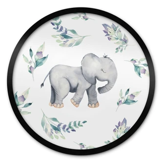 Plakat Sød babyelefant mellem boho-grene - UN Designs 