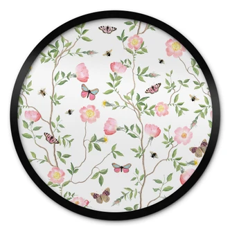 Poster Rosa julrosor på våren - UN Designs - Round 