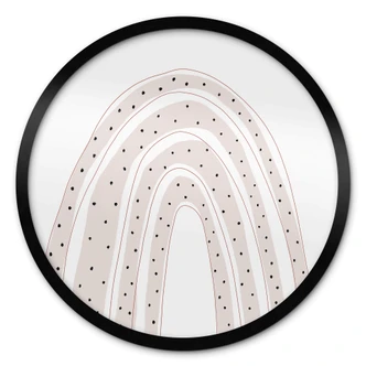 Póster para habitación infantil uplusmestudio - Arco iris con lunares - Redondo 