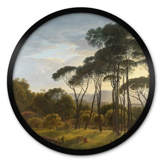 Poster Voogd - Italienische Landschaft mit Schirmkiefern - Rund 