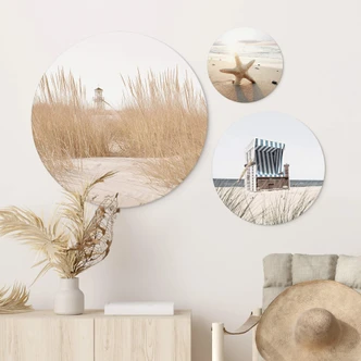 Wandcirkel Beach Day in Summer (3-delig) 