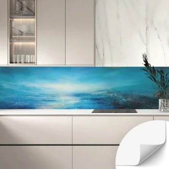 Zelfklevende Keukenachterwand Eindeloos in blauw - Schmucker 