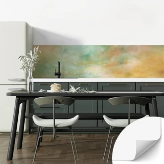 Zelfklevende Keukenachterwand Turquoise goud licht aan zee - Schmucker 