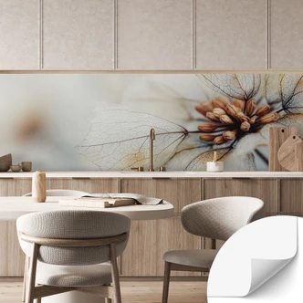 Salpicadero de cocina autoadhesivo estructura de flor seca - Treechild 