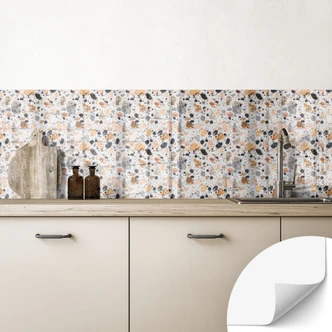Self-adhesive kitchen splashback Colorful terrazzo stones - Treechild 
