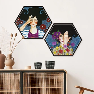 Hexagon - Alu-Dibond - Hülya - Augenblicke (2-teilig) 