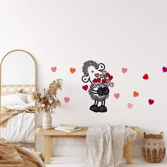 Sheepworld with Hearts Wall Sticker 