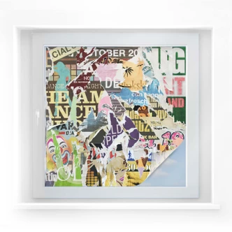 Sichtschutzfolie Abgerissene Poster 2 - quadratisc 