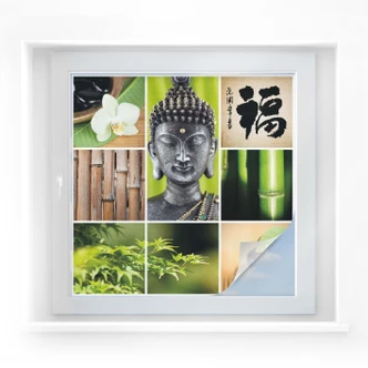 Pellicola adesiva per vetri - spa asiatica (quadrato) 