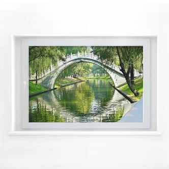 Pellicola adesiva per vetri - ponte sul fiume 