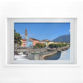 Sichtschutzfolie Hafenpromenade am Lago Maggiore 