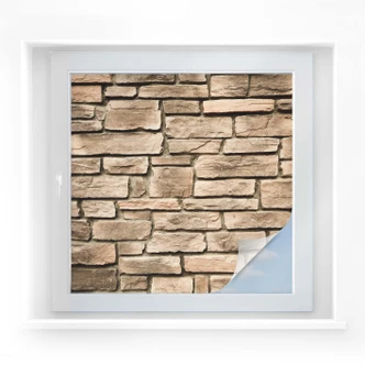 Pellicola adesiva per vetri - muro di pietra italiano (quadrato) 