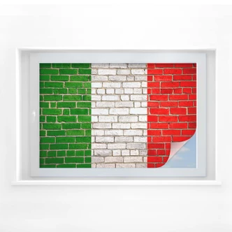 Sichtschutzfolie Italienische Flagge Mauer 