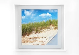 Pellicola adesiva per vetri - paesaggio con dune sulla costa del Mar Baltico (quadrato) 