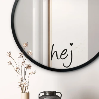 Spiegelsticker Hej met hart 