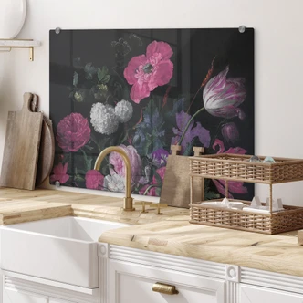 Spritzschutz Florales Bouquet im Mignon-Stil - Bloomery Decor 