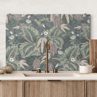 Spritzschutz Kolibri im Tropenwald - Bloomery Decor 