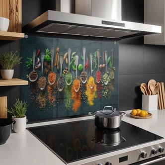 Spritzschutz Bunte Vielfalt an Gewürzen Spritzschutz Bunte Vielfalt an Gewürzen