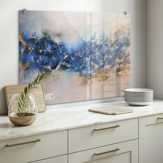 Spritzschutz Blau-goldene Interaktion - Fedrau 